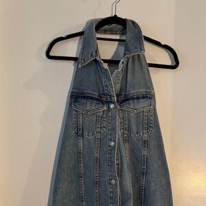 Zara Denim Halter Mini Dress